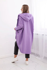 Long insulated hoodie with zipper 9313 / – Purple цвет / color | Lexline Fashion