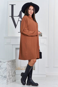 Long shirt with viscose 59100 - 25 / – Camel цвет / color | Lexline Fashion
