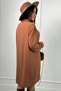 Long shirt with viscose 59100 - 25 / – Camel цвет / color | Lexline Fashion