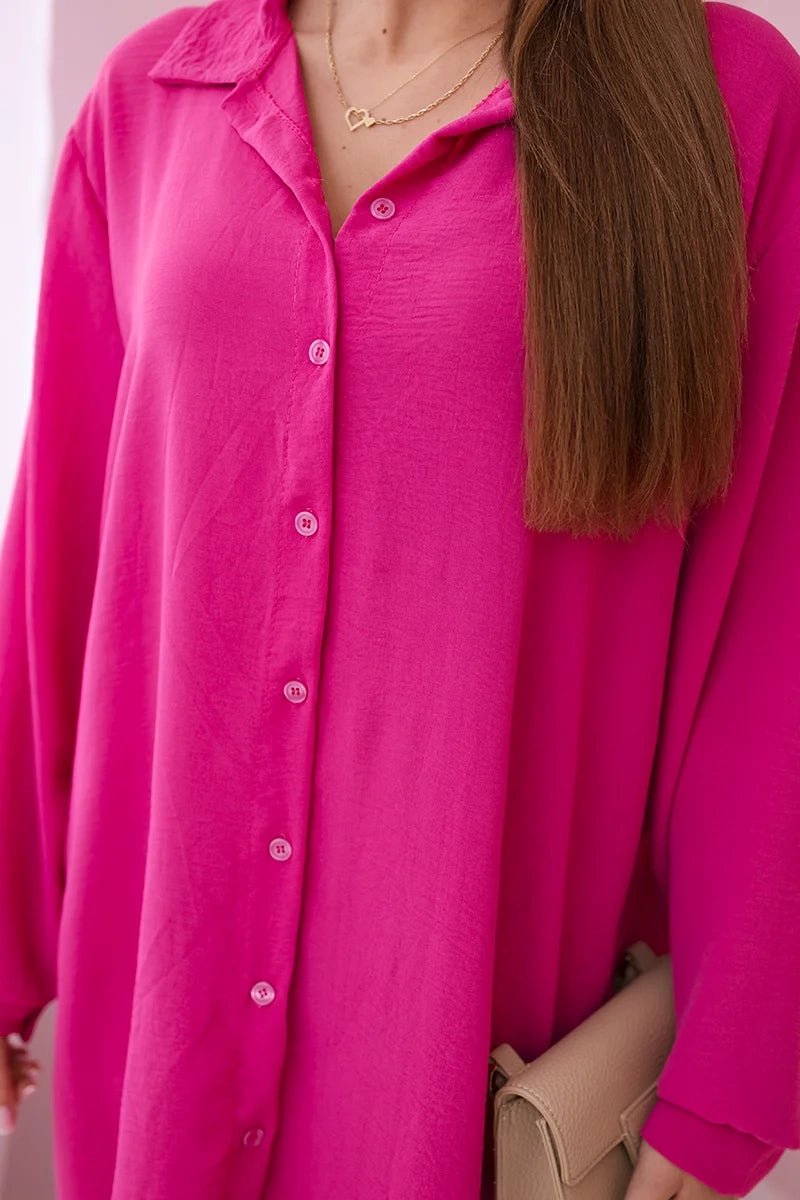 Long shirt with viscose 59100 - 25 / – Fuchsia цвет / color | Lexline Fashion