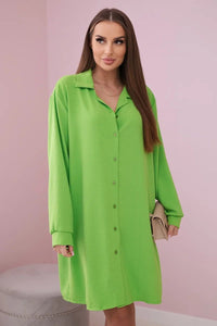 Long shirt with viscose 59100 - 25 / – Green || Light цвет / color | Lexline Fashion