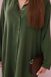 Long shirt with viscose 59100 - 25 / – Khaki цвет / color | Lexline Fashion