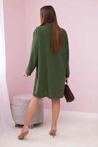 Long shirt with viscose 59100 - 25 / – Khaki цвет / color | Lexline Fashion