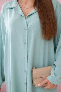 Long shirt with viscose 59100 - 25 / – Mint || Dark цвет / color | Lexline Fashion
