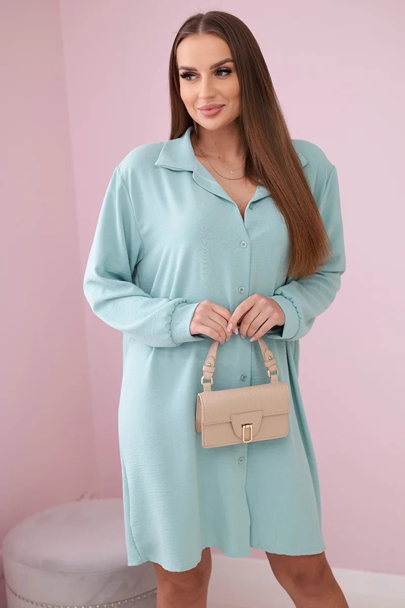 Long shirt with viscose 59100 - 25 / – Mint || Dark цвет / color | Lexline Fashion