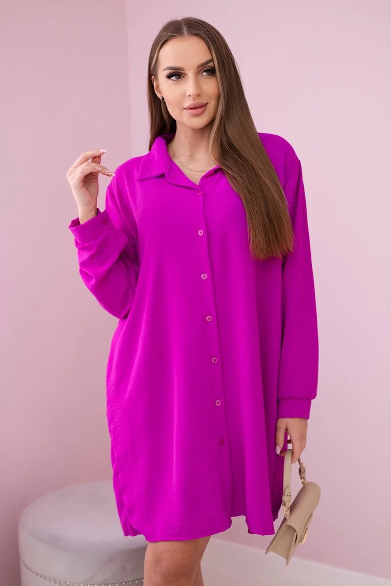 Long shirt with viscose 59100 - 25 / – Purple || Dark цвет / color | Lexline Fashion