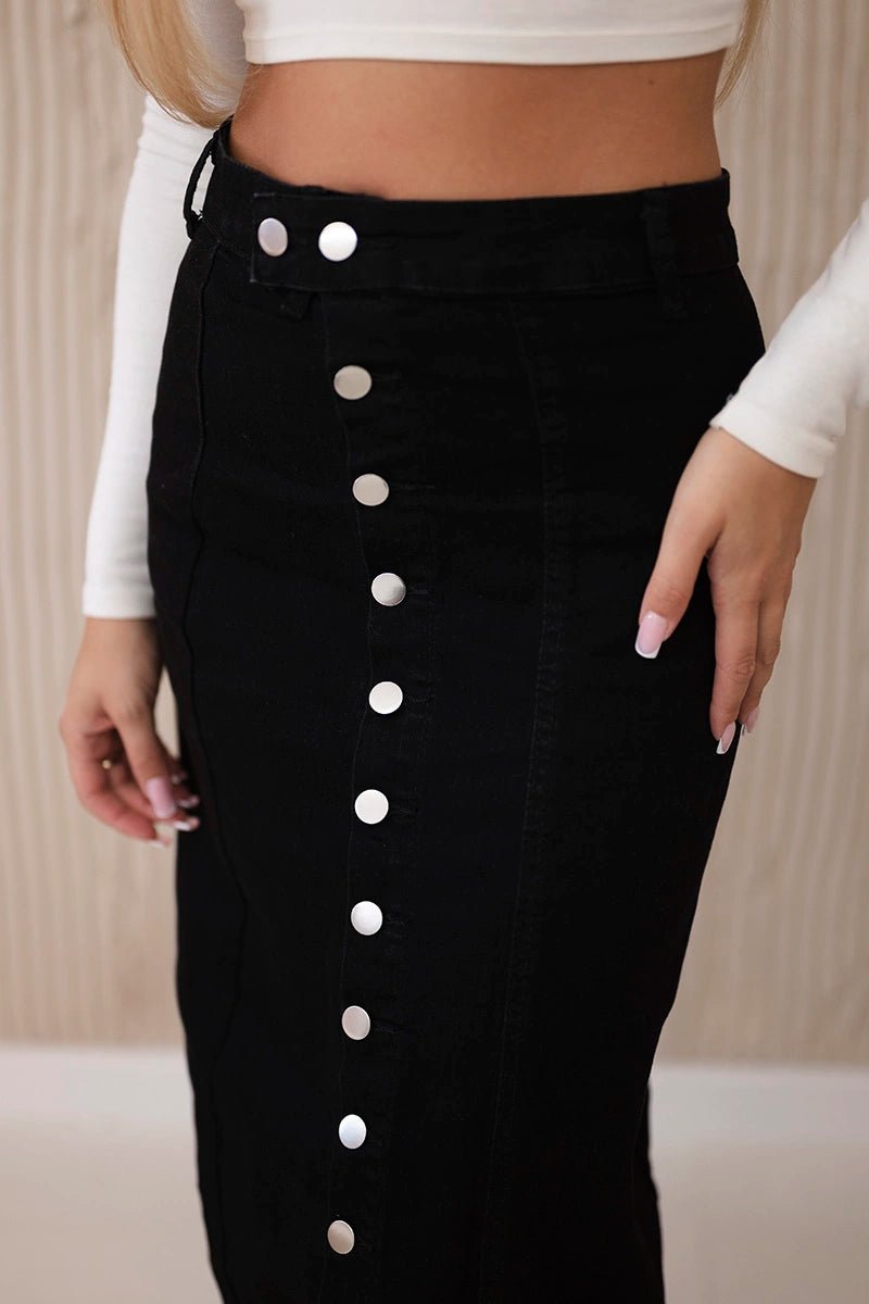 Long skirt with buttons TR205 / – Black цвет / color | Lexline Fashion