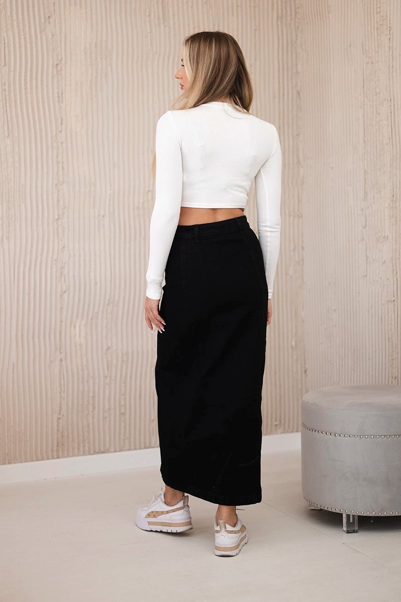 Long skirt with buttons TR205 / – Black цвет / color | Lexline Fashion