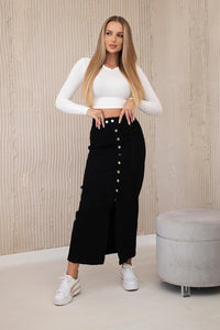 Long skirt with buttons TR205 / – Black цвет / color | Lexline Fashion