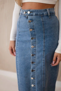 Long skirt with buttons TR205 / – Light || jeans цвет / color | Lexline Fashion