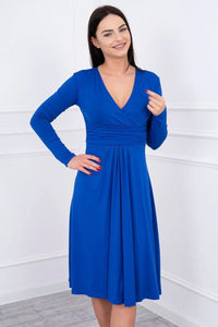 Long sleeve dress 8315 / – Blue cornflower цвет / color | Lexline Fashion