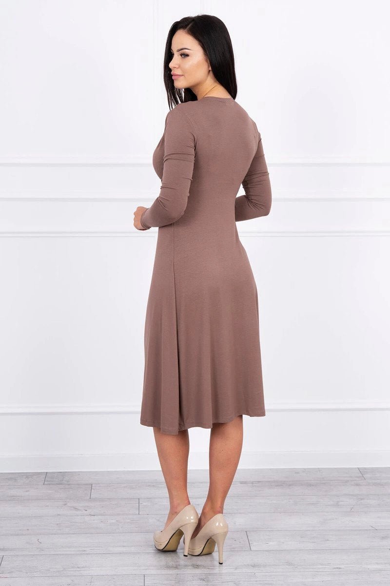 Long sleeve dress 8315 / – Cappuccino цвет / color | Lexline Fashion