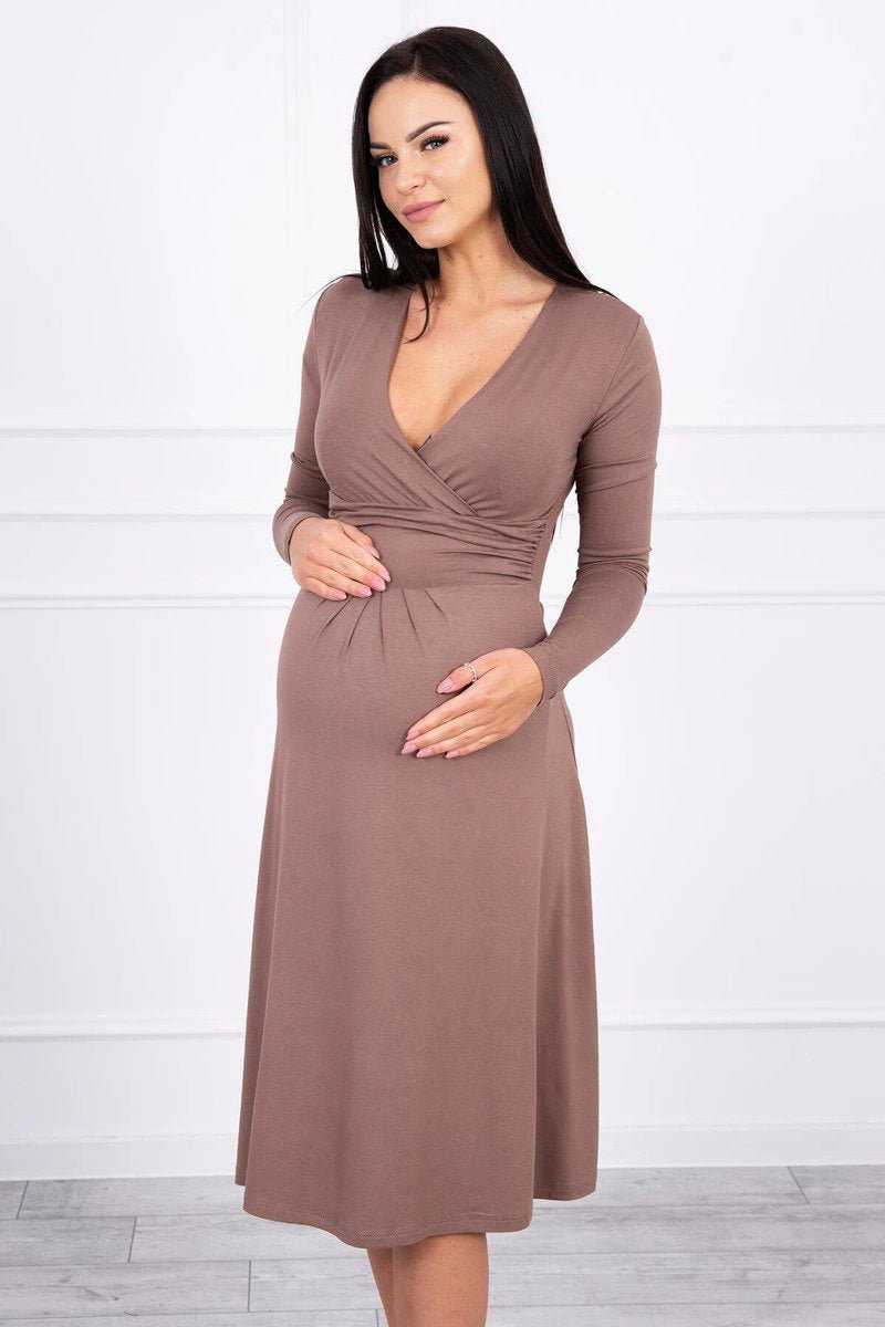 Long sleeve dress 8315 / – Cappuccino цвет / color | Lexline Fashion