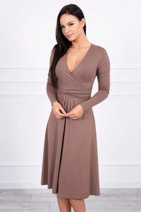 Long sleeve dress 8315 / – Cappuccino цвет / color | Lexline Fashion