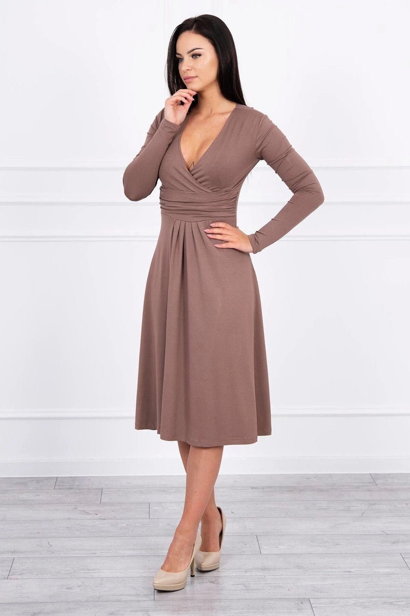 Long sleeve dress 8315 / – Cappuccino цвет / color | Lexline Fashion