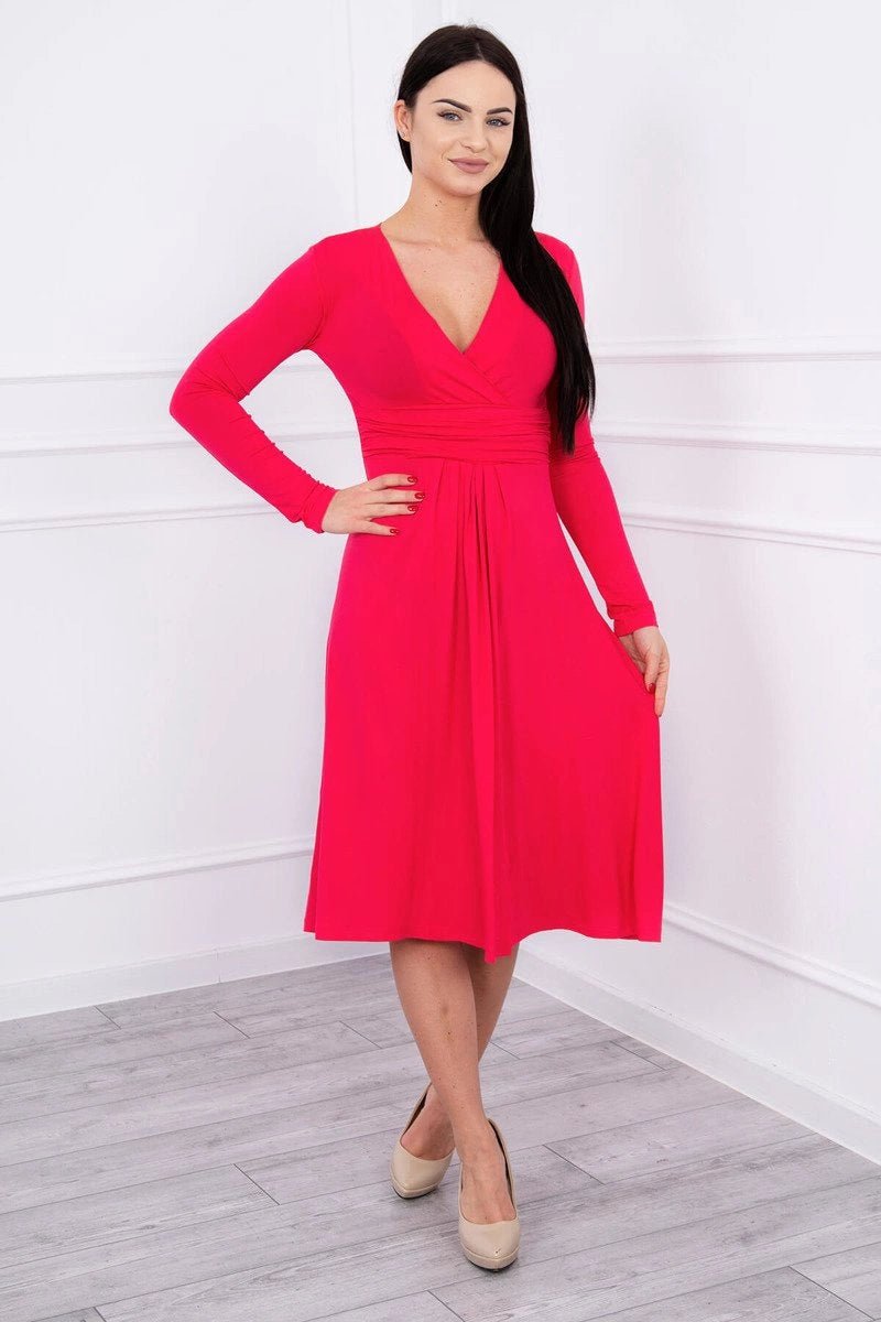 Long sleeve dress 8315 / – Fuchsia цвет / color | Lexline Fashion