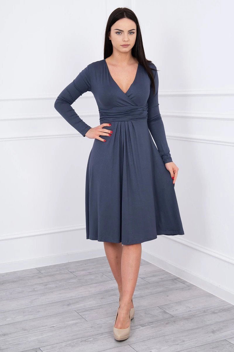 Long sleeve dress 8315 / – Graphite цвет / color | Lexline Fashion