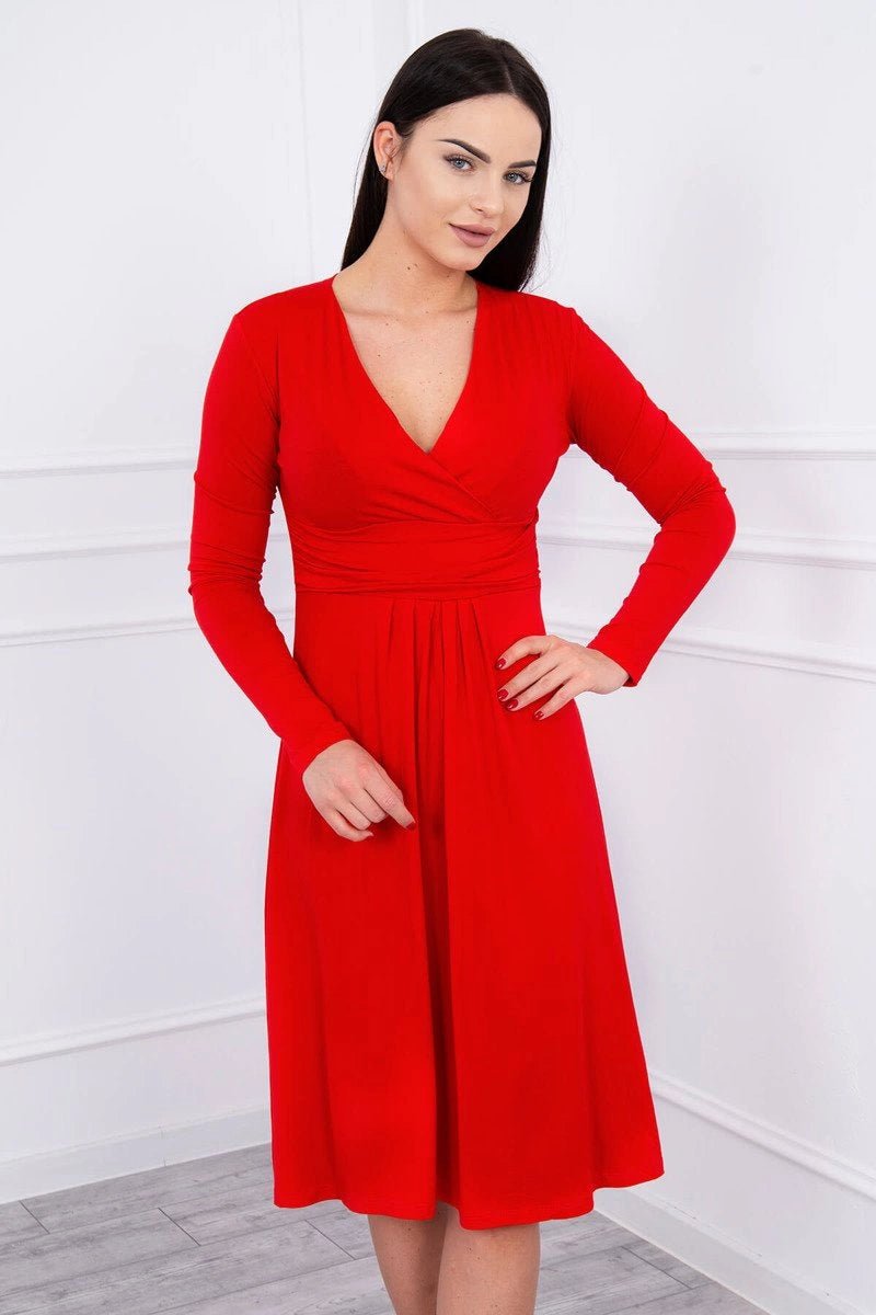 Long sleeve dress 8315 / – Red цвет / color | Lexline Fashion