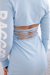 Long sleeve dress 8828 / – Blue цвет / color | Lexline Fashion