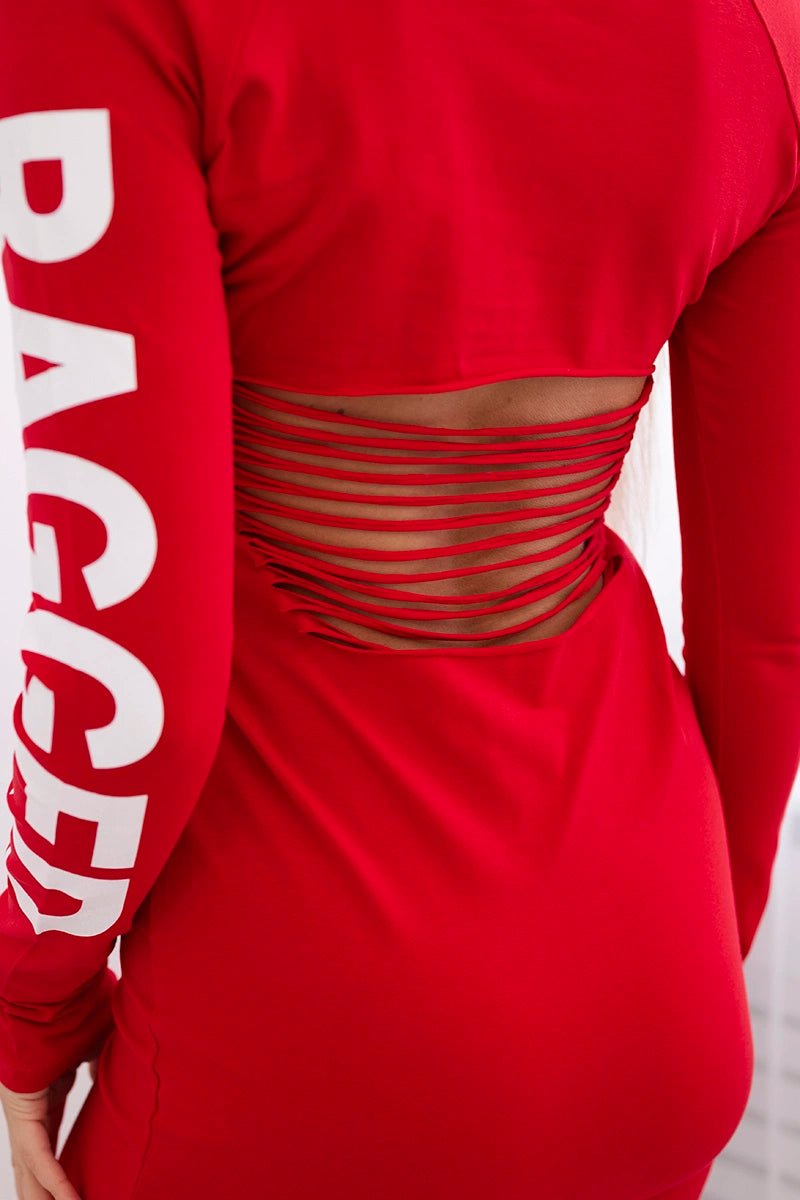 Long sleeve dress 8828 / – Red цвет / color | Lexline Fashion