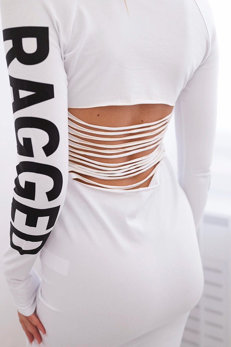 Long sleeve dress 8828 / – White цвет / color | Lexline Fashion