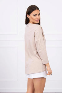 Long sleeve T-Shirt with a print 0086 / – Beige цвет / color | Lexline Fashion
