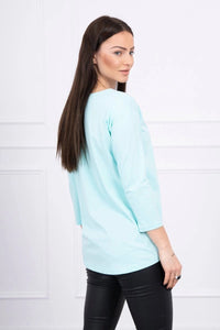 Long sleeve T-Shirt with a print 66786 / – Mint цвет / color | Lexline Fashion