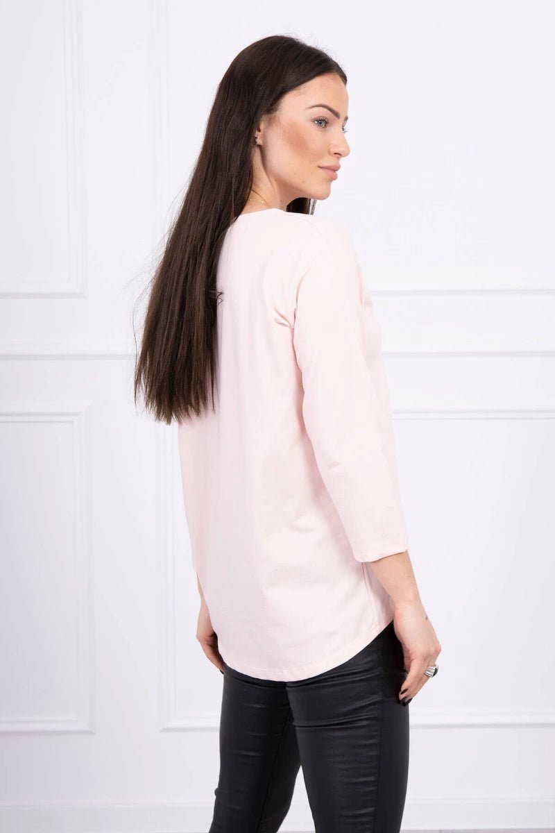 Long sleeve T-Shirt with a print 66786 / – Powder цвет / color | Lexline Fashion
