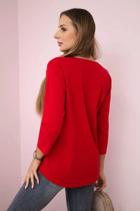 Long sleeve T-Shirt with a print 66787 / – Red цвет / color | Lexline Fashion