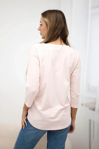 Long sleeve T-Shirt with a print 66795 / – Powder цвет / color | Lexline Fashion