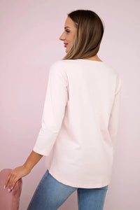 Long sleeve T-Shirt with a print 66796 / – Powder цвет / color | Lexline Fashion