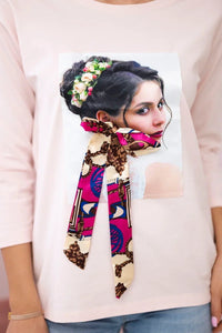 Long sleeve T-Shirt with a print 66796 / – Powder цвет / color | Lexline Fashion