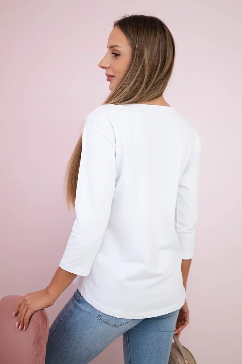 Long sleeve T-Shirt with a print 66796 / – Red цвет / color | Lexline Fashion