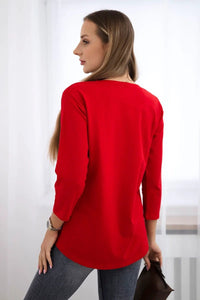 Long sleeve T-Shirt with a print 66797 / – Red цвет / color | Lexline Fashion