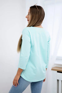 Long sleeve T-Shirt with a print 66799 / – Powder цвет / color | Lexline Fashion