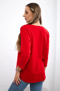 Long sleeve T-Shirt with a print 66805 / – Black цвет / color | Lexline Fashion
