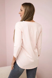 Long sleeve T-Shirt with a print 66855 / – Powder цвет / color | Lexline Fashion