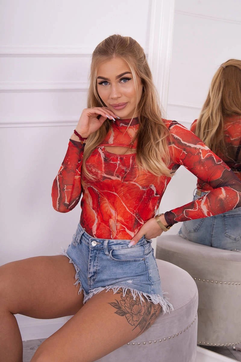 Marble pattern body 9352 / – Red цвет / color | Lexline Fashion