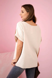 Muslin blouse with necklace IT - 68 / – Beige цвет / color | Lexline Fashion