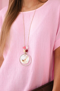 Muslin blouse with necklace IT - 68 / – Candy | Pink цвет / color | Lexline Fashion