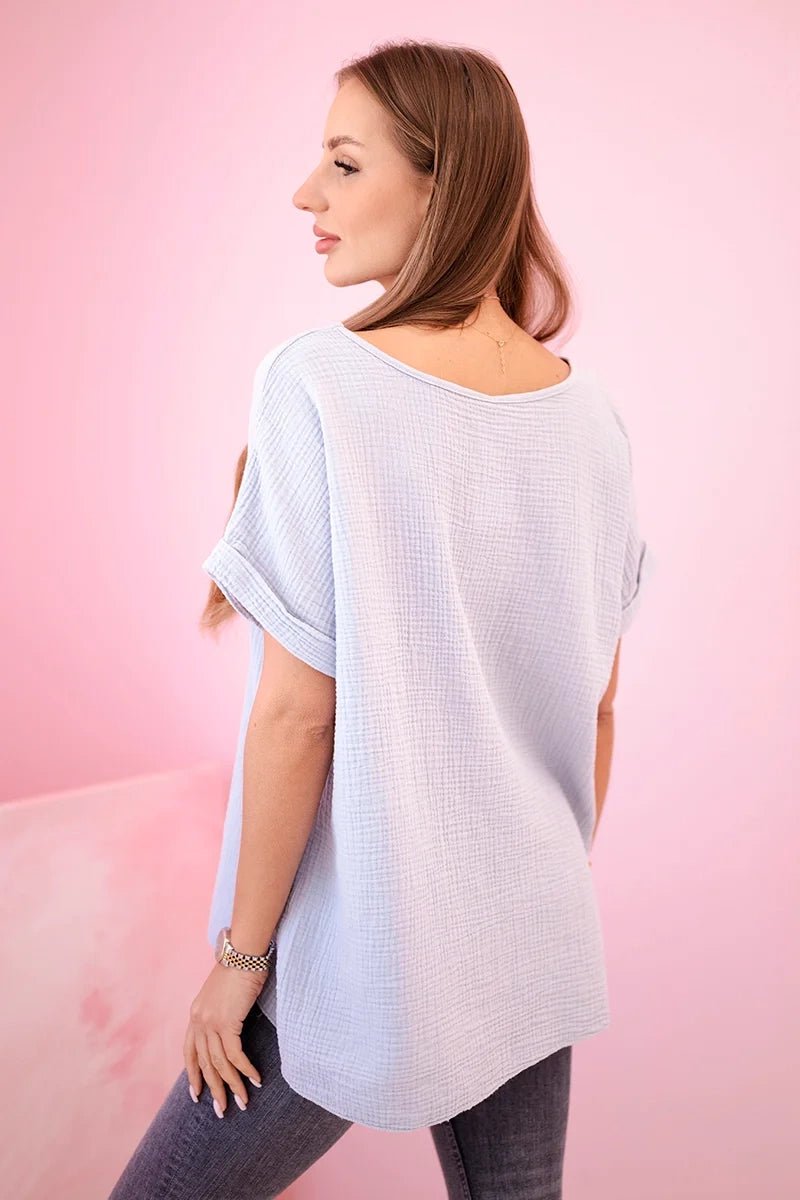 Muslin blouse with necklace IT - 68 / – Gray цвет / color | Lexline Fashion
