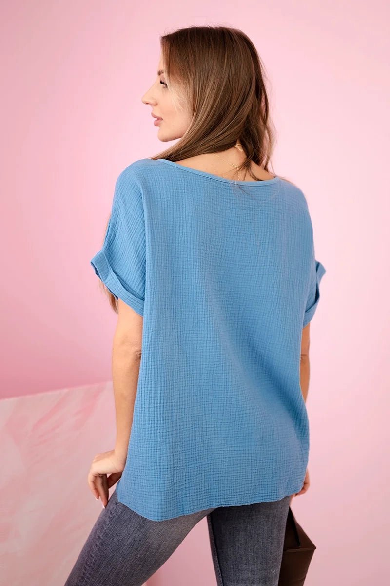 Muslin blouse with necklace IT - 68 / – Jeans цвет / color | Lexline Fashion