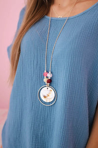 Muslin blouse with necklace IT - 68 / – Jeans цвет / color | Lexline Fashion