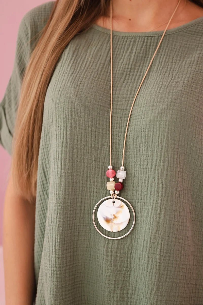Muslin blouse with necklace IT - 68 / – Khaki цвет / color | Lexline Fashion