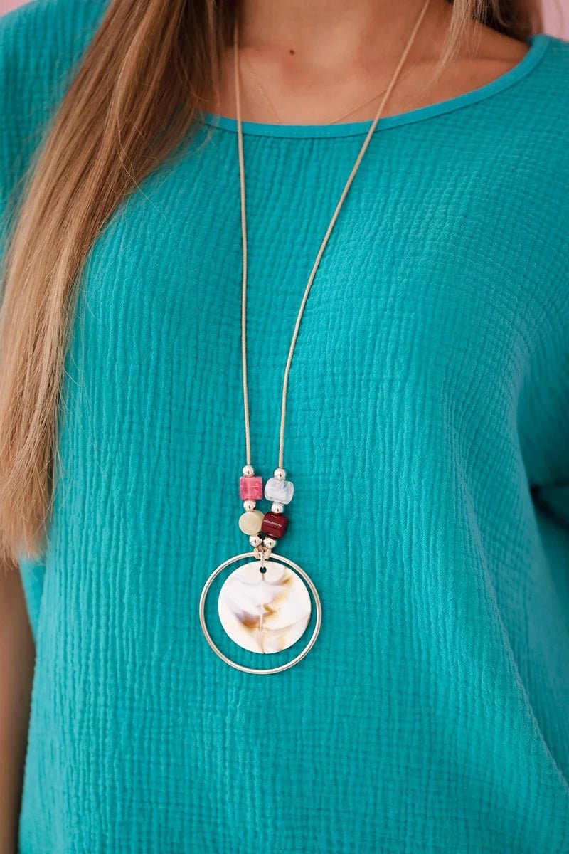 Muslin blouse with necklace IT - 68 / – Light || Marine цвет / color | Lexline Fashion