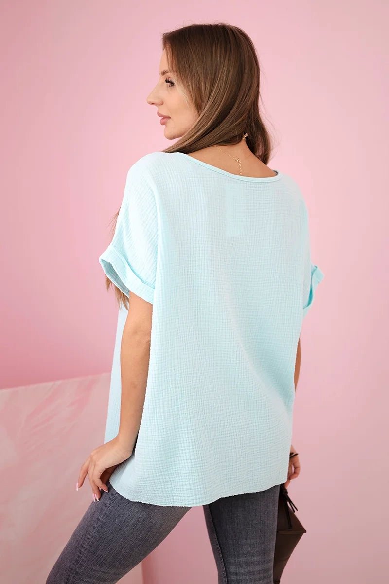 Muslin blouse with necklace IT - 68 / – Mint цвет / color | Lexline Fashion