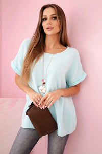 Muslin blouse with necklace IT - 68 / – Mint цвет / color | Lexline Fashion