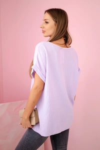 Muslin blouse with necklace IT - 68 / – Purple || Light цвет / color | Lexline Fashion