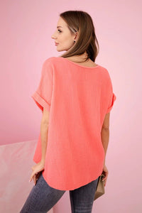 Muslin blouse with necklace IT - 68 / – Raspberry цвет / color | Lexline Fashion