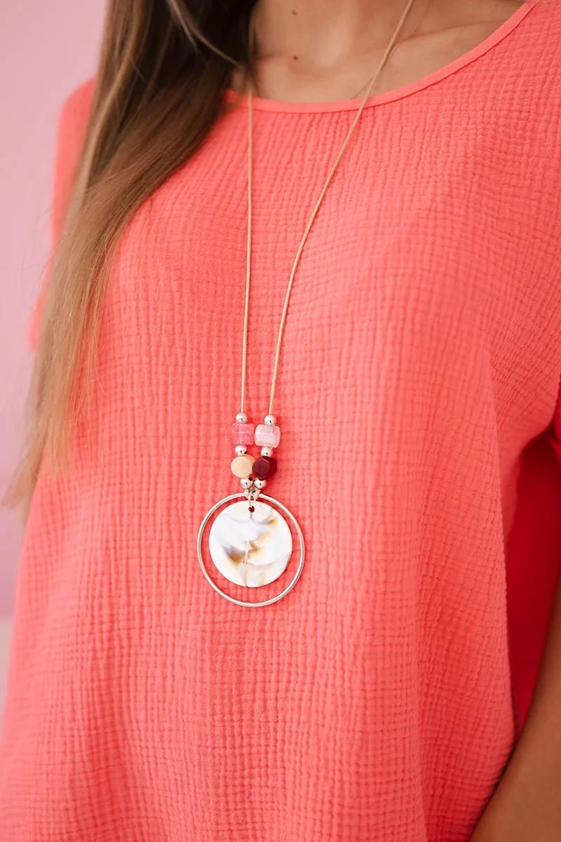 Muslin blouse with necklace IT - 68 / – Raspberry цвет / color | Lexline Fashion